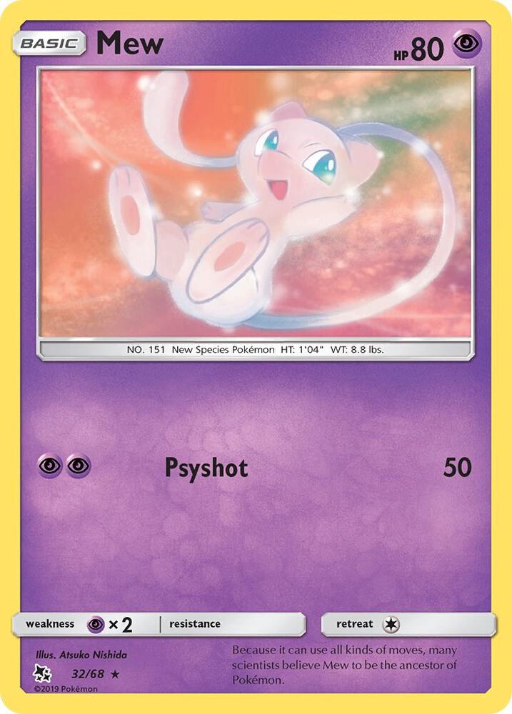 Mew Rare Hidden Fates 32/68 DMG