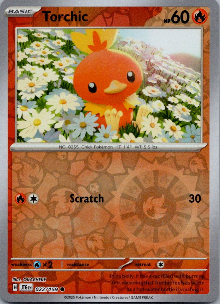 Torchic Reverse Holo Common SV09: Journey Together 022/159 NM