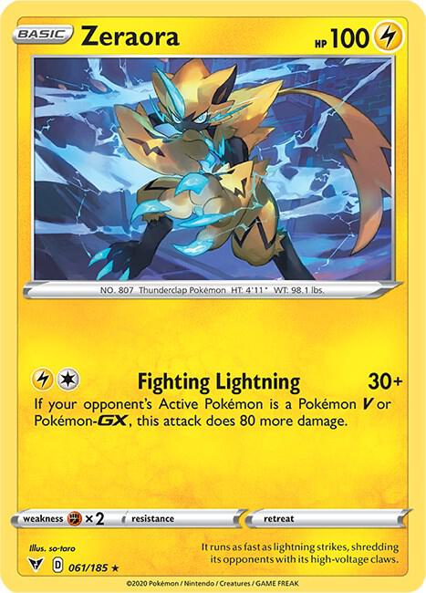 Zeraora Holo Rare SWSH04: Vivid Voltage 061/185 MP