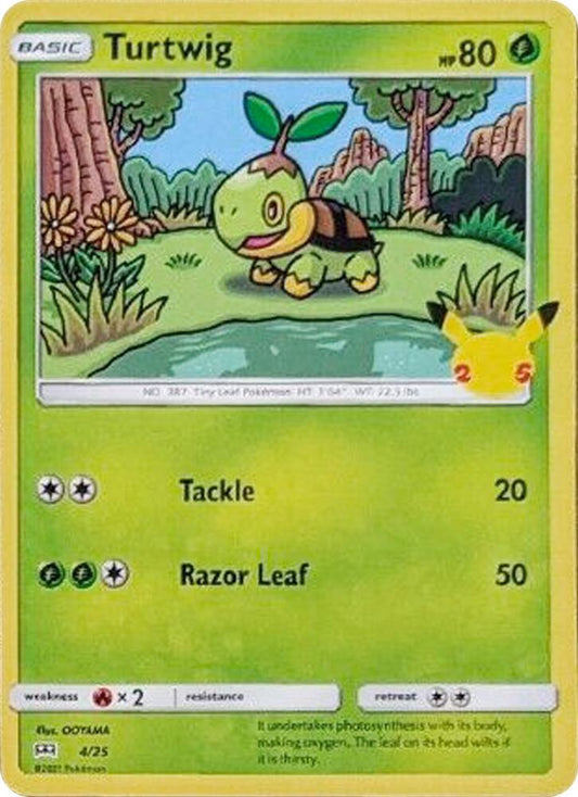 Turtwig Holo Promo McDonald's 25th Anniversary Promos 004/025 NM