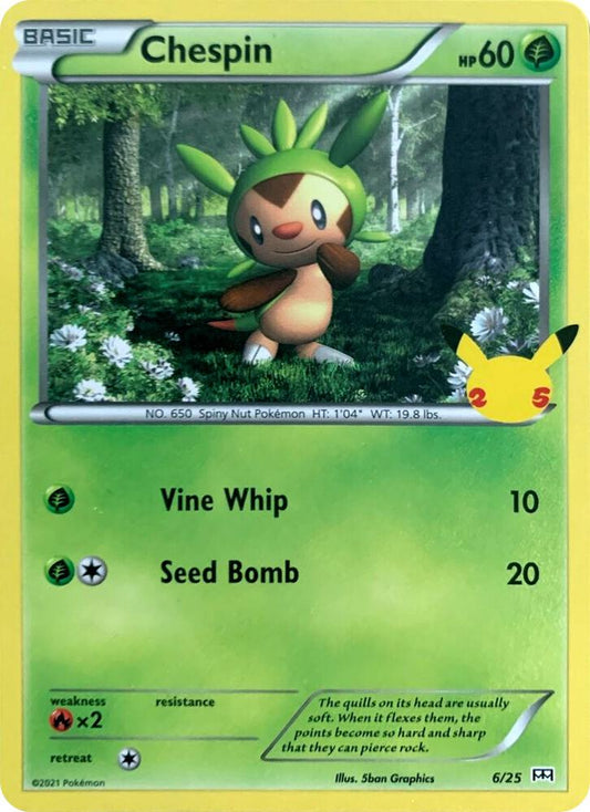 Chespin Promo McDonald's 25th Anniversary Promos 006/025 NM