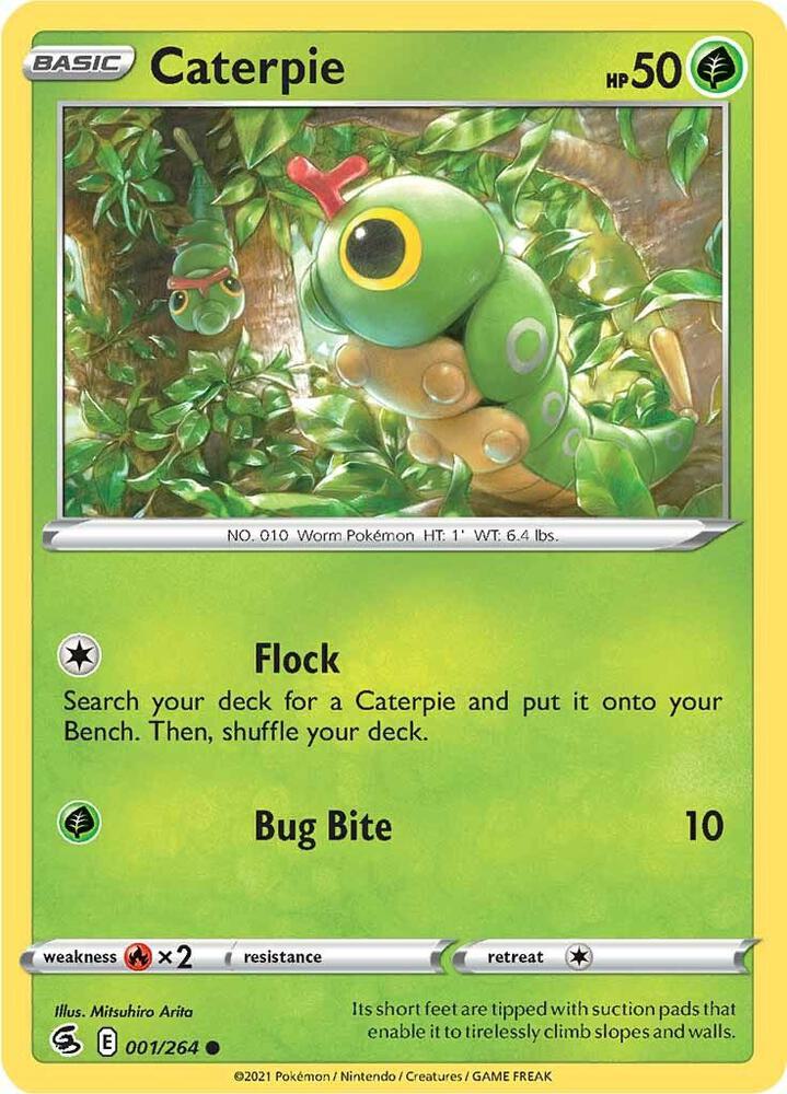 Caterpie Common SWSH08: Fusion Strike 001/264 NM