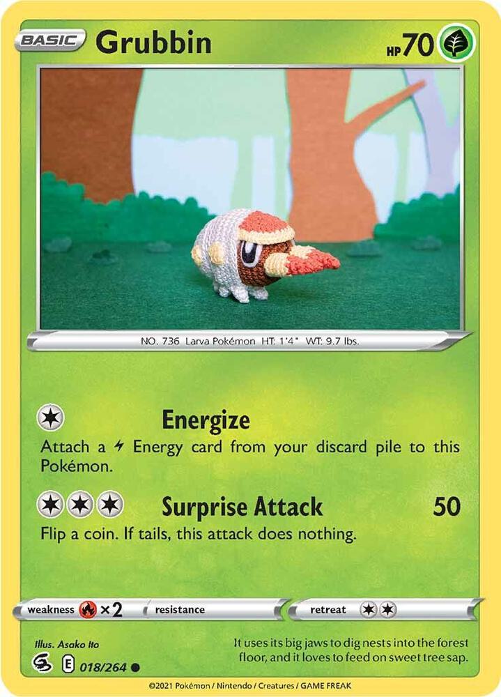 Grubbin Common SWSH08: Fusion Strike 018/264 NM