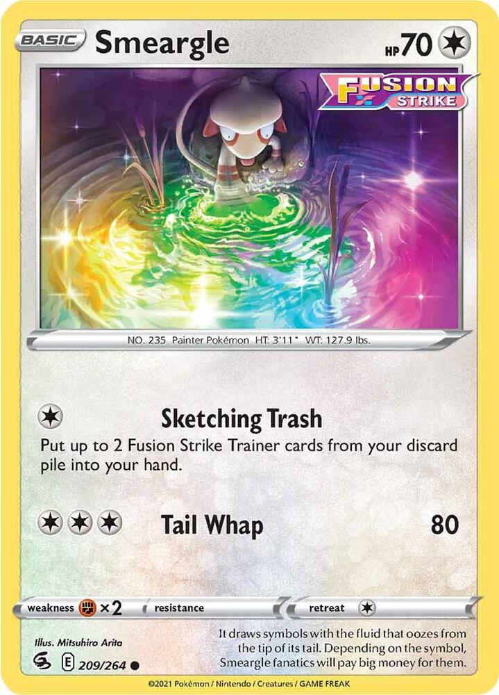 Smeargle Common SWSH08: Fusion Strike 209/264 NM