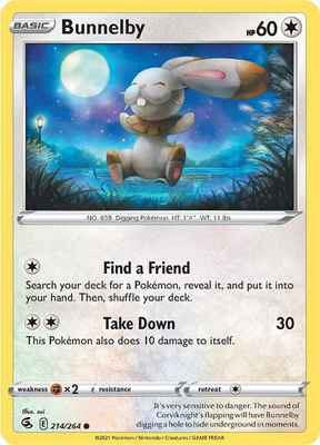 Bunnelby Common SWSH08: Fusion Strike 214/264 NM