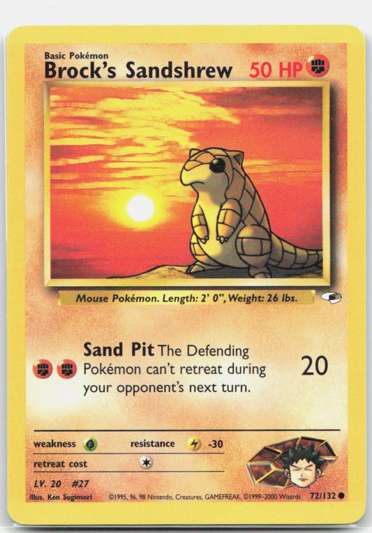 Brock's Sandshrew (72) Unlimited Common Gym Heroes 072/132 NM