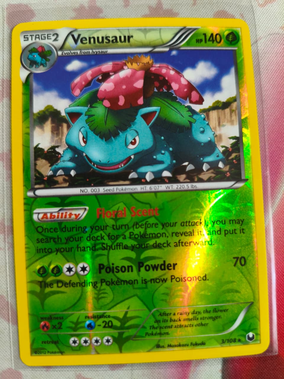 Venusaur Reverse Holo Holo Rare Dark Explorers 3/108 NM