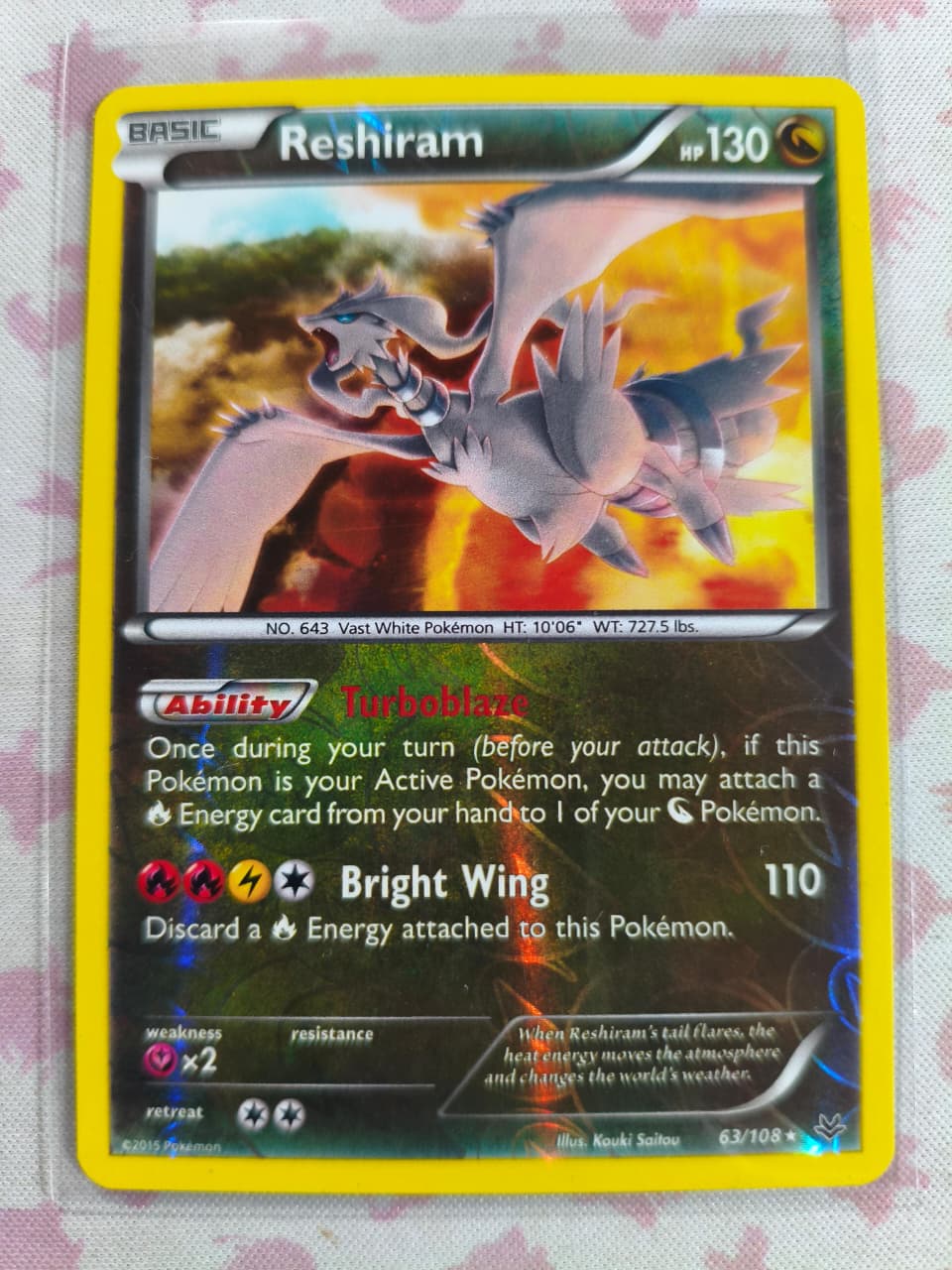 Reshiram Reverse Holo Holo Rare XY - Roaring Skies 63/108 NM