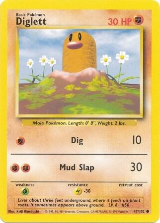 Diglett Common Base Set 047/102 DMG