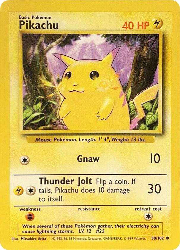 Pikachu Common Base Set 058/102 LP