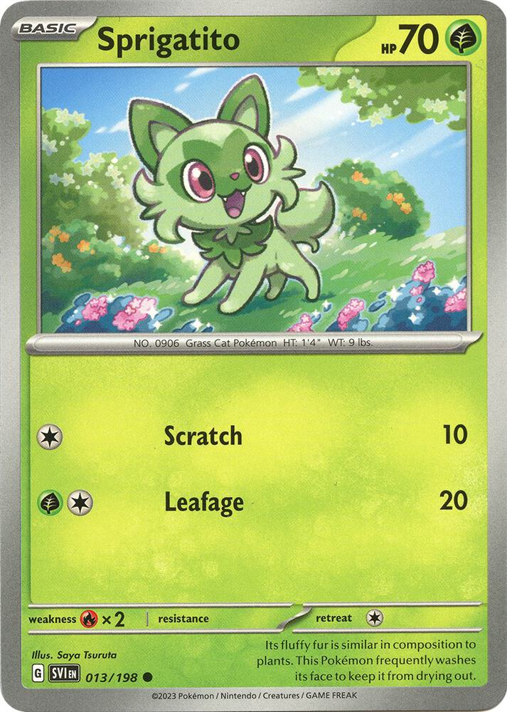 Sprigatito Common SV01: Scarlet & Violet Base Set 013/198 NM