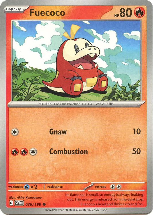 Fuecoco Reverse Holo Common SV01: Scarlet & Violet Base Set 036/198 NM