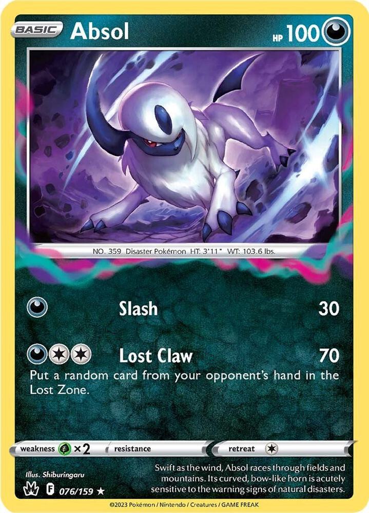 Absol Holo Rare SWSH: Crown Zenith 076/159 NM