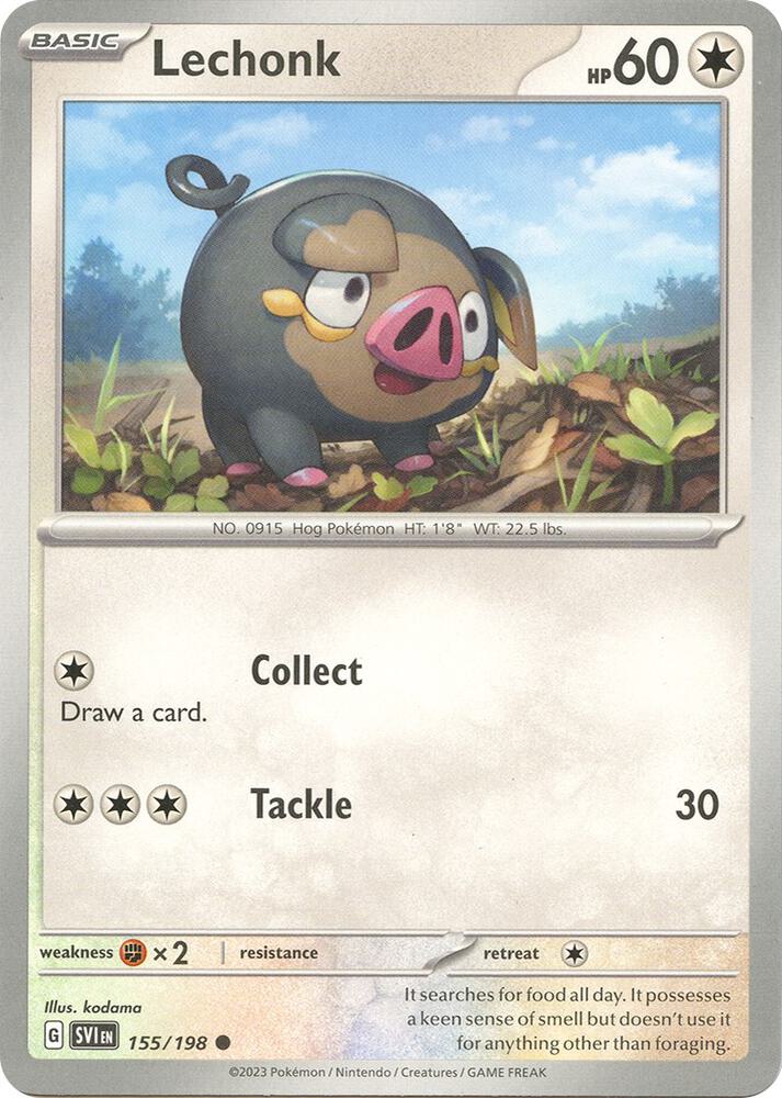 Lechonk - 155/198 Reverse Holo Common SV01: Scarlet & Violet Base Set 155/198 NM