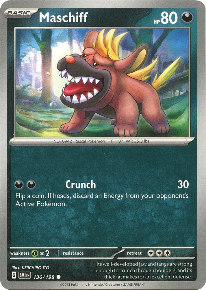 Maschiff - 136/198 Common SV01: Scarlet & Violet Base Set 136/198 NM
