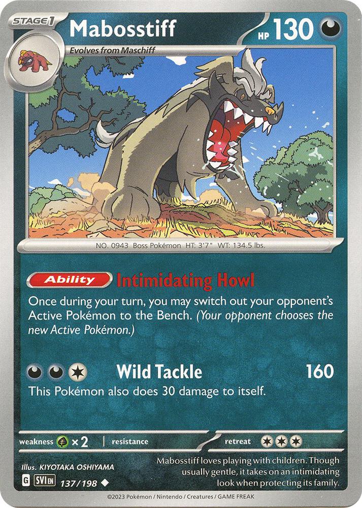 Mabosstiff - 137/198 Uncommon SV01: Scarlet & Violet Base Set 137/198 NM