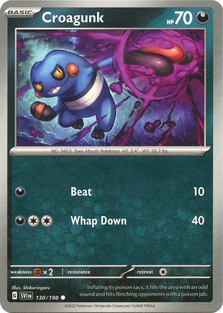 Croagunk Reverse Holo Common SV01: Scarlet & Violet Base Set 130/198 NM