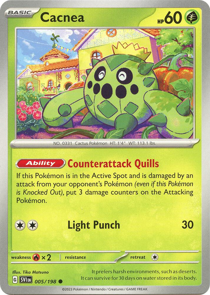 Cacnea - 005/198 Reverse Holo Common SV01: Scarlet & Violet Base Set 005/198 NM