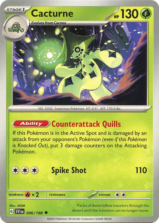 Cacturne - 006/198 Uncommon SV01: Scarlet & Violet Base Set 006/198 NM