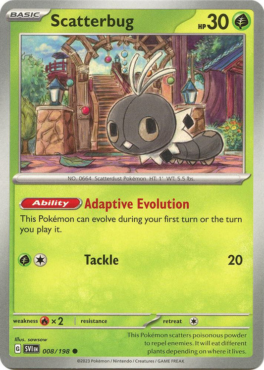 Scatterbug Reverse Holo Common SV01: Scarlet & Violet Base Set 008/198 NM