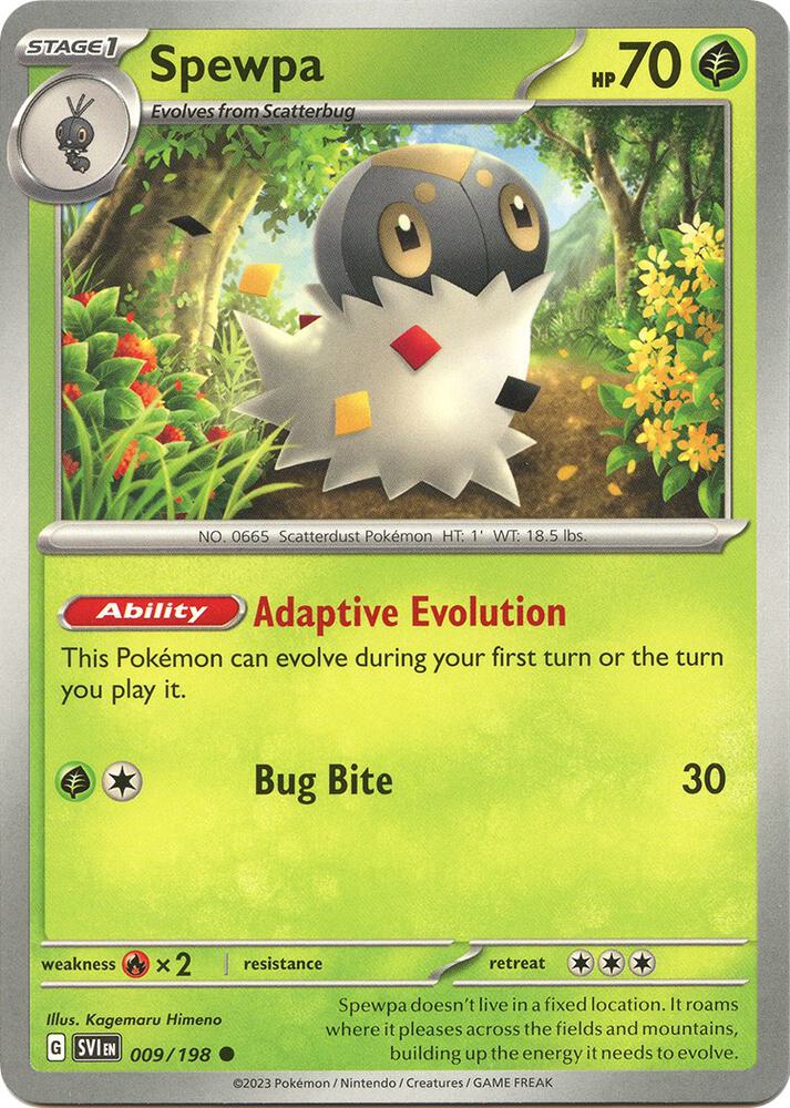 Spewpa Reverse Holo Common SV01: Scarlet & Violet Base Set 009/198 NM