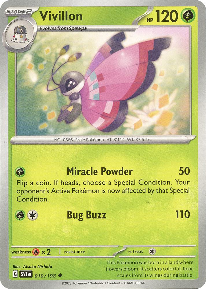 Vivillon Uncommon SV01: Scarlet & Violet Base Set 010/198 NM