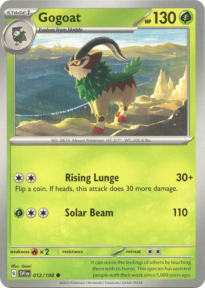 Gogoat Reverse Holo Common SV01: Scarlet & Violet Base Set 012/198 NM