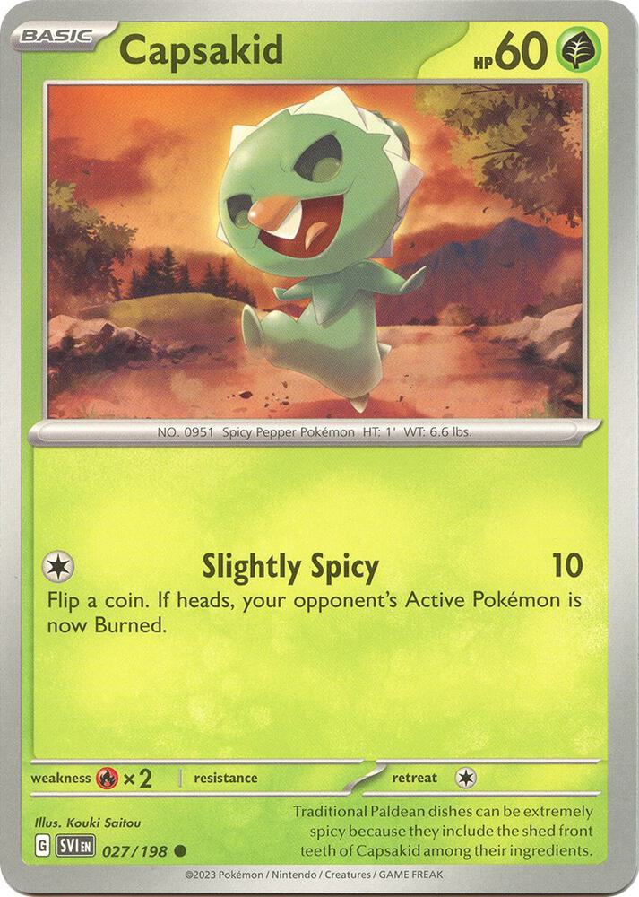 Capsakid - 027/198 Reverse Holo Common SV01: Scarlet & Violet Base Set 027/198 NM