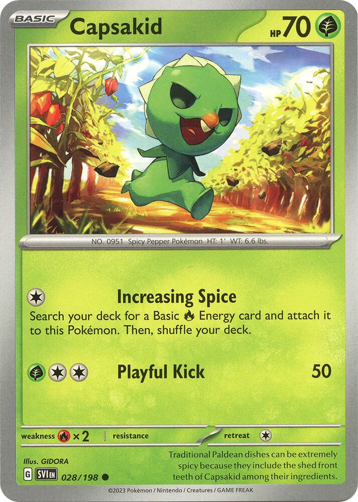 Capsakid - 028/198 Reverse Holo Common SV01: Scarlet & Violet Base Set 028/198 NM