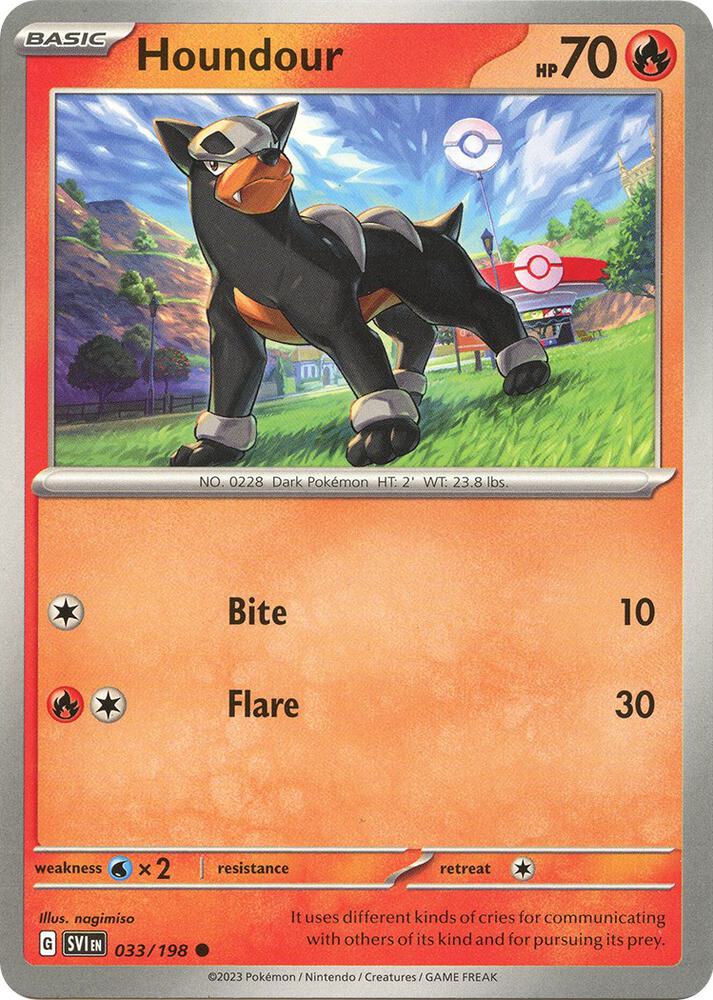 Houndour - 033/198 Reverse Holo Common SV01: Scarlet & Violet Base Set 033/198 NM