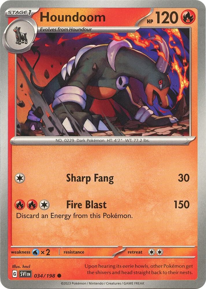 Houndoom - 034/198 Common SV01: Scarlet & Violet Base Set 034/198 NM