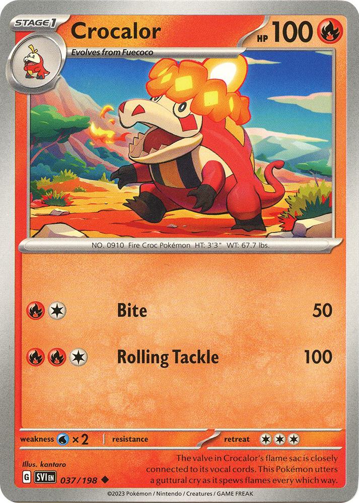 Crocalor Reverse Holo Uncommon SV01: Scarlet & Violet Base Set 037/198 NM