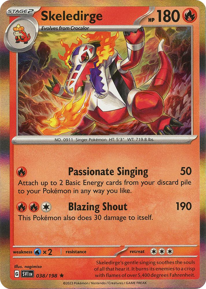 Skeledirge Reverse Holo Rare SV01: Scarlet & Violet Base Set 038/198 NM