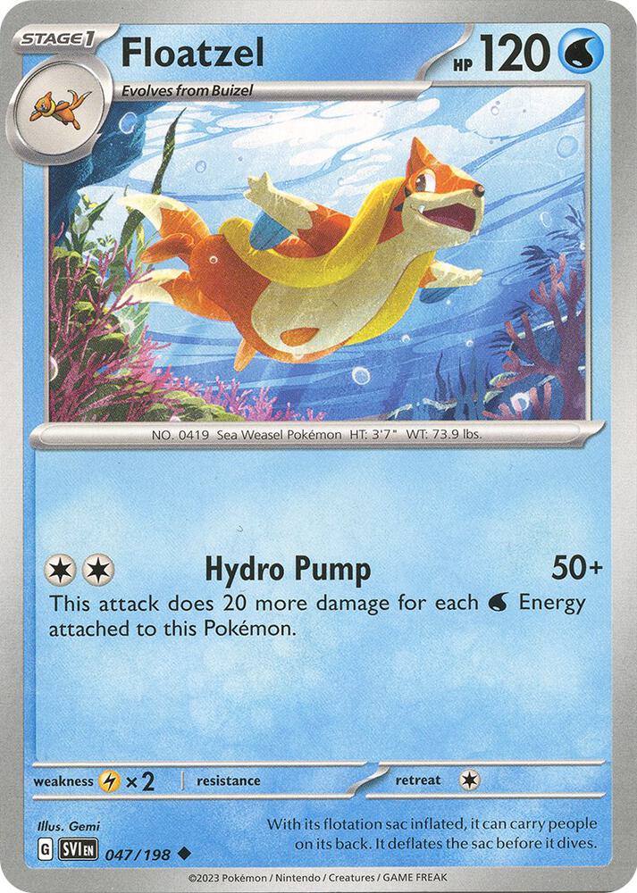 Floatzel Reverse Holo Uncommon SV01: Scarlet & Violet Base Set 047/198 NM