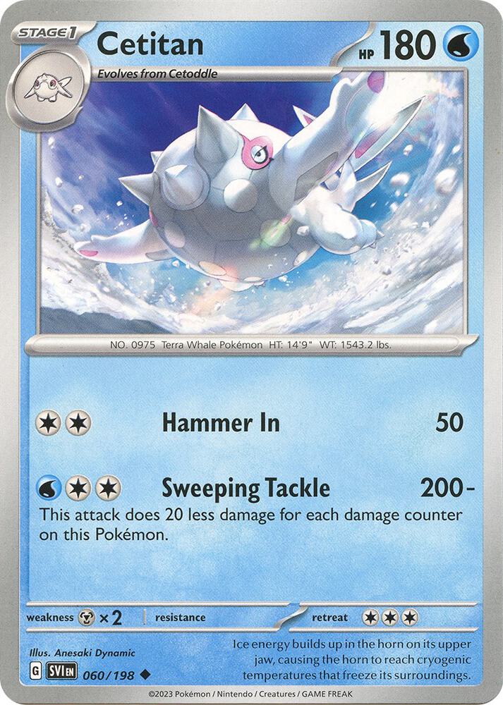 Cetitan Reverse Holo Uncommon SV01: Scarlet & Violet Base Set 060/198 NM