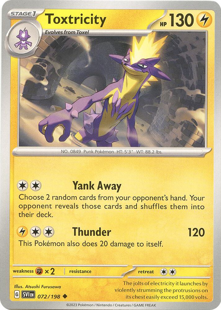 Toxtricity Reverse Holo Uncommon SV01: Scarlet & Violet Base Set 072/198 NM