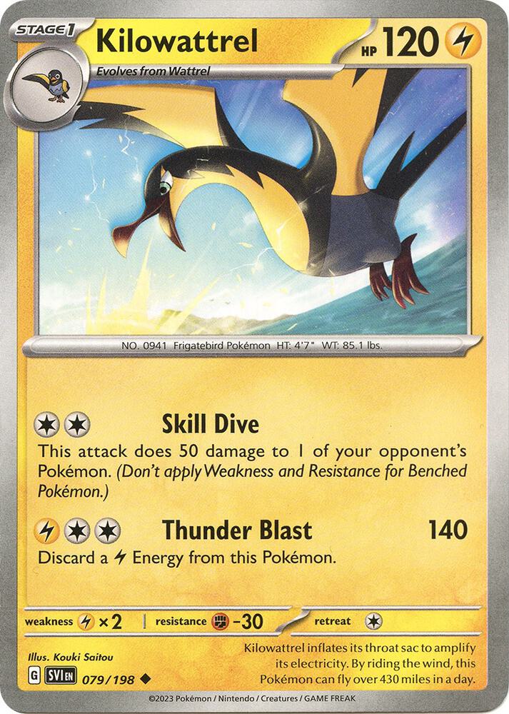 Kilowattrel Uncommon SV01: Scarlet & Violet Base Set 079/198 NM