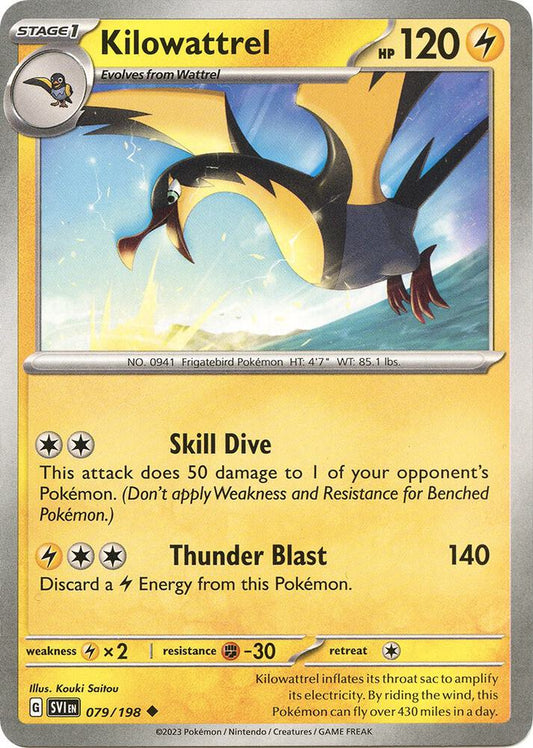 Kilowattrel Reverse Holo Uncommon SV01: Scarlet & Violet Base Set 079/198 NM