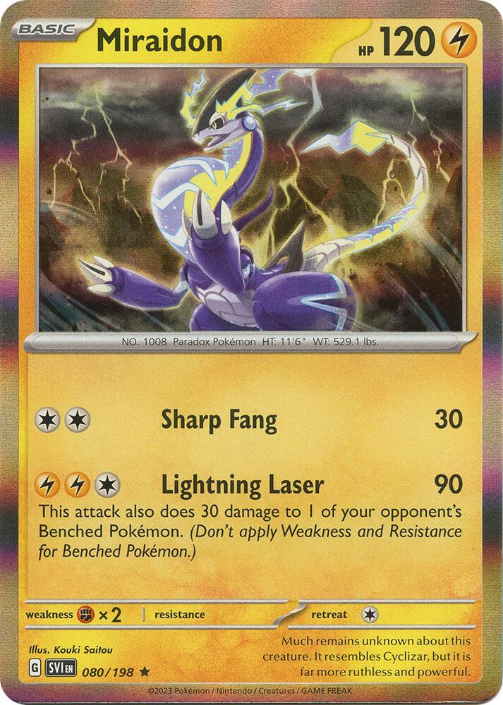 Miraidon Holo Rare SV01: Scarlet & Violet Base Set 080/198 NM