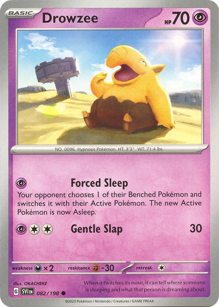 Drowzee - 082/198 Reverse Holo Common SV01: Scarlet & Violet Base Set 082/198 NM
