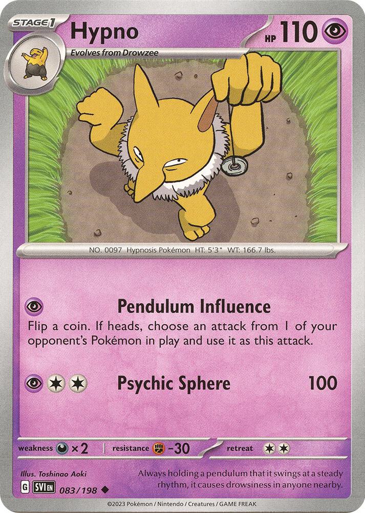 Hypno Uncommon SV01: Scarlet & Violet Base Set 083/198 NM