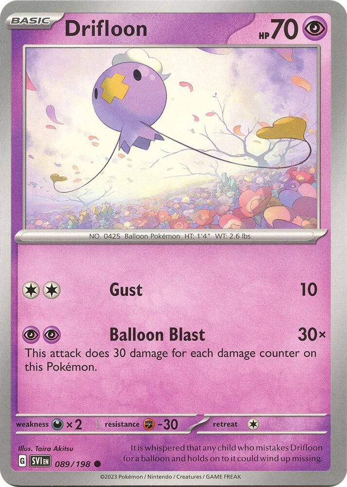 Drifloon Reverse Holo Common SV01: Scarlet & Violet Base Set 089/198 NM