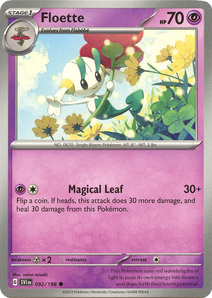 Floette Reverse Holo Common SV01: Scarlet & Violet Base Set 092/198 NM