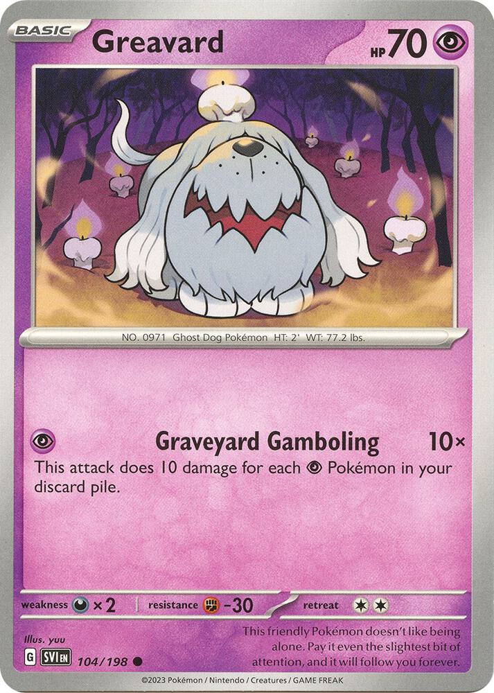 Greavard - 104/198 Reverse Holo Common SV01: Scarlet & Violet Base Set 104/198 NM
