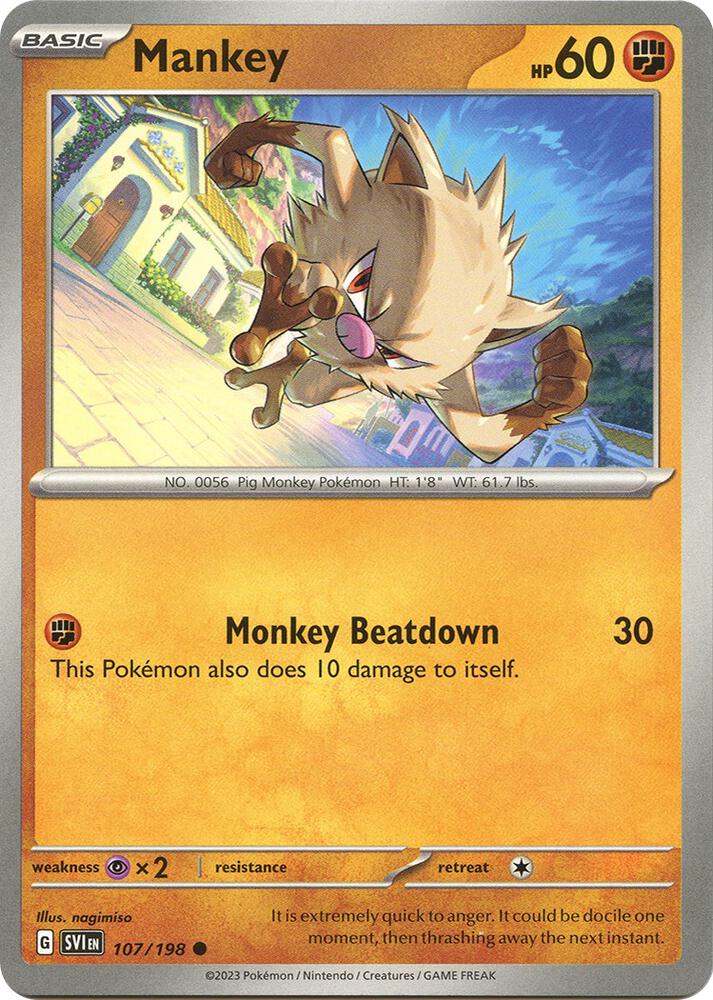 Mankey Common SV01: Scarlet & Violet Base Set 107/198 NM