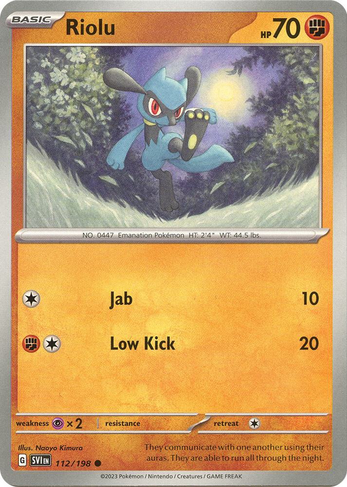 Riolu - 112/198 Common SV01: Scarlet & Violet Base Set 112/198 NM