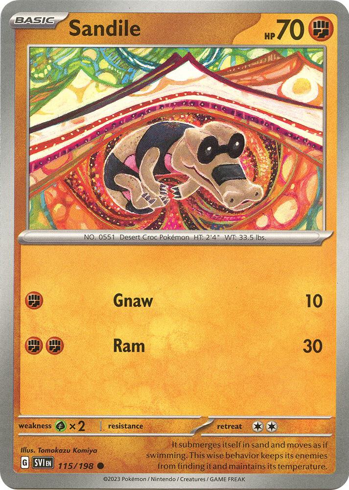 Sandile - 115/198 Common SV01: Scarlet & Violet Base Set 115/198 NM