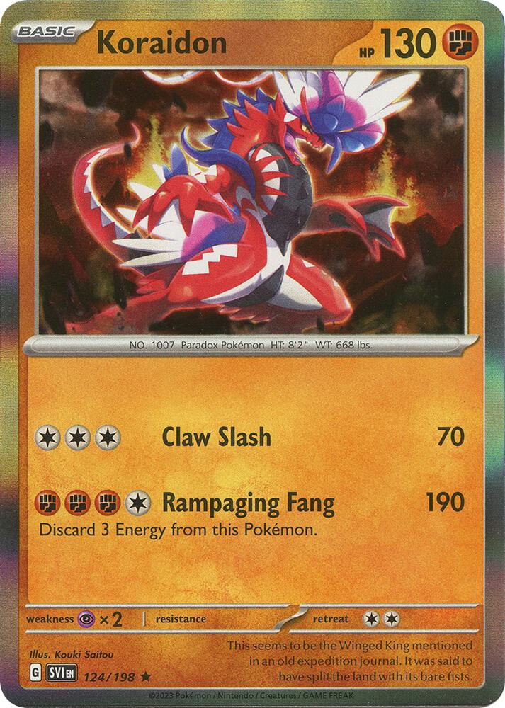 Koraidon Reverse Holo Rare SV01: Scarlet & Violet Base Set 124/198 NM