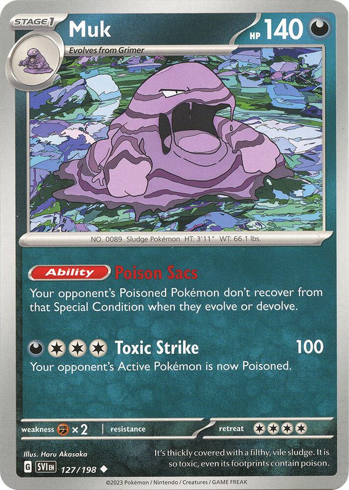 Muk Reverse Holo Uncommon SV01: Scarlet & Violet Base Set 127/198 NM