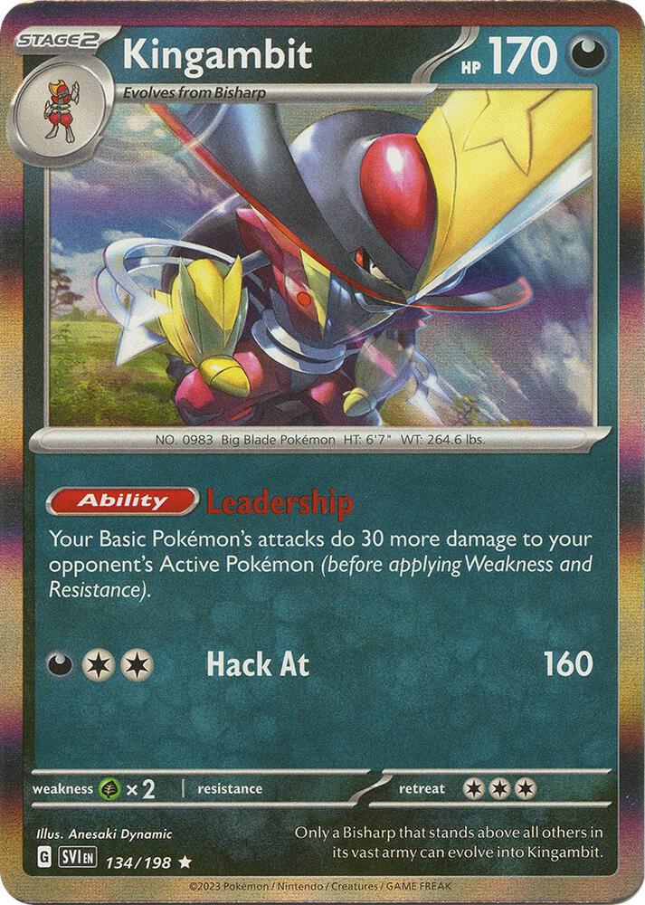 Kingambit - 134/198 Reverse Holo Rare SV01: Scarlet & Violet Base Set 134/198 NM